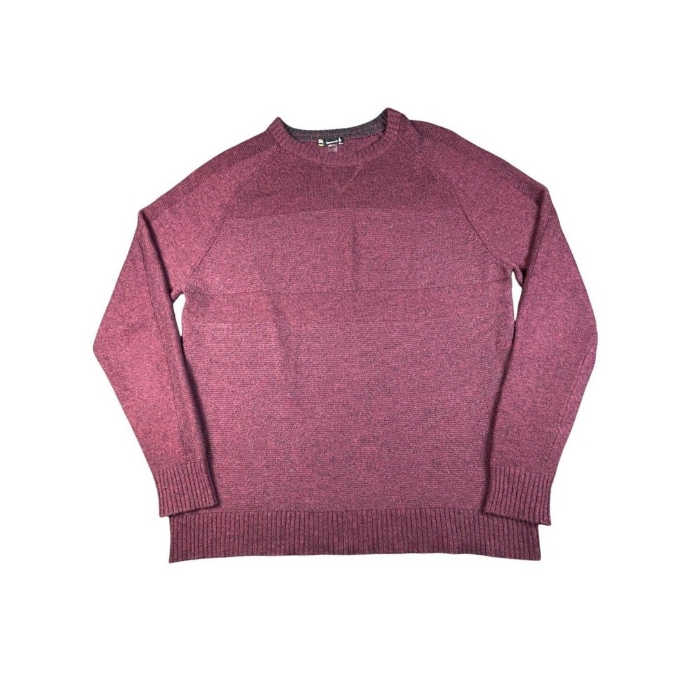 SmartWool Mens L Maroon Merino Wool Blend Knit Crew Neck Pullover Sweater